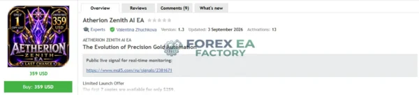 Atherion Zenith AI EA MT5 MQL5 Review