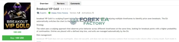 Breakout VIP Gold MT5 MQL5 Review