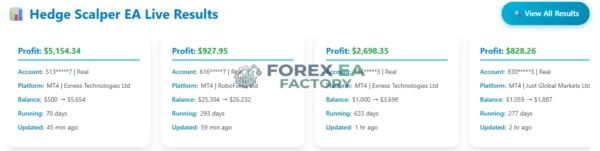 Forex Hedge Scalper EA MT4 Result