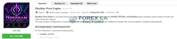 Obsidian Pivot Engine MT5 MQL5 Review
