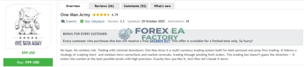 One Man Army MT5 Mql5 LReview