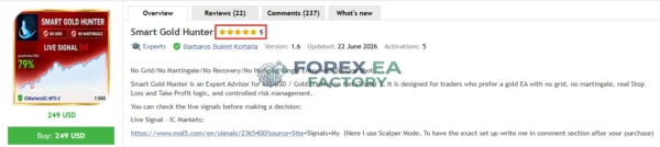 Smart Gold Hunter MT5 MQL5 Review 1