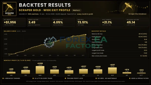 Scraper Gold MT5 backtest results 4